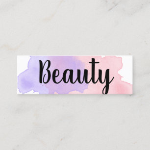 Elegante moderne lila u. rosa Watercolorschönheit Mini Visitenkarte