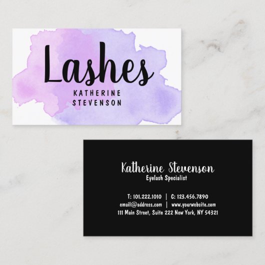 Elegante moderne lila u. violette visitenkarte (Vorne/Hinten)