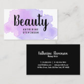 Elegante, moderne lila und violette Wasserfarben S Visitenkarte (Vorne/Hinten)