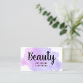 Elegante, moderne lila und violette Wasserfarben S Visitenkarte (Stehend Vorderseite)