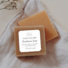Elegante moderne Logo-Hand-Seifenlabel Quadratischer Aufkleber