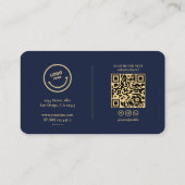 Elegante moderne Logos Dunkle Navy Beruflich Visitenkarte (Rückseite)