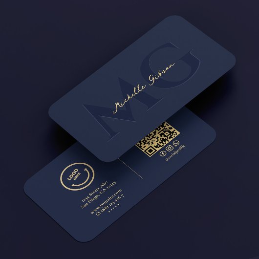 Elegante moderne Logos Dunkle Navy Beruflich Visitenkarte