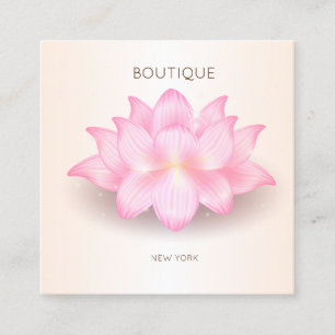 Elegante Moderne Lotus Blume, Brush Stroke Square Quadratische Visitenkarte
