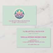 Elegante Moderne Lotus Blume Visitenkarte (Vorne/Hinten)