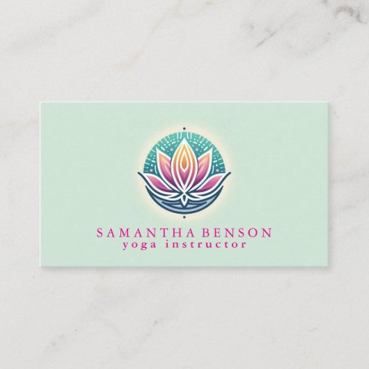 Elegante Moderne Lotus Blume Visitenkarte (Vorderseite)
