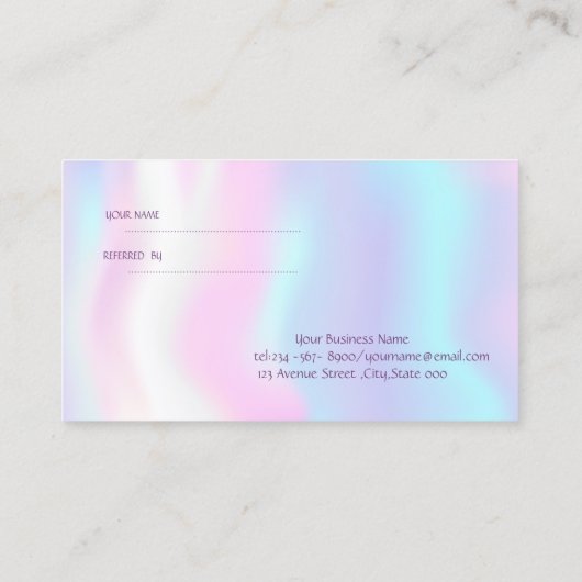 Elegante moderne Lotus,Holographic Referral Card (Rückseite)