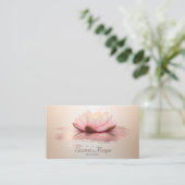 Elegante Moderne Lotus Rose Visitenkarte (Stehend Vorderseite)