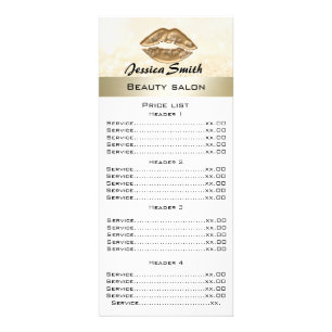 Elegante moderne luxuriöse goldene Lippen glitzern Werbekarte