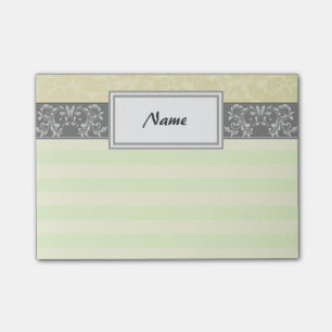 Elegante moderne, luxuriöse Streifen Damask person Post-it Klebezettel