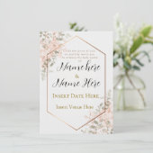 Elegante, moderne Luxus-Hochzeitseinladung | Rose Einladung (Stehend Vorderseite)