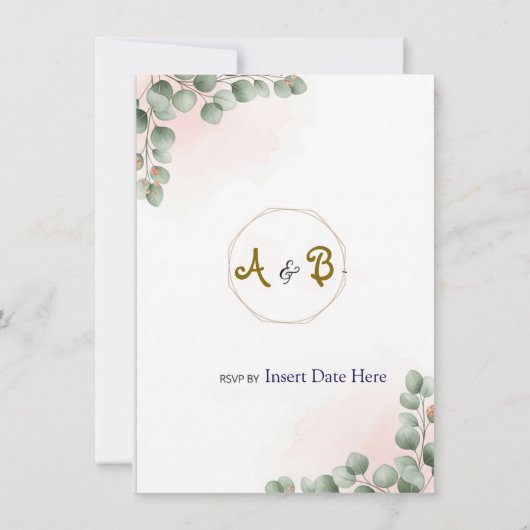 Elegante, moderne Luxus-Hochzeitseinladung | Rose Einladung (Rückseite)