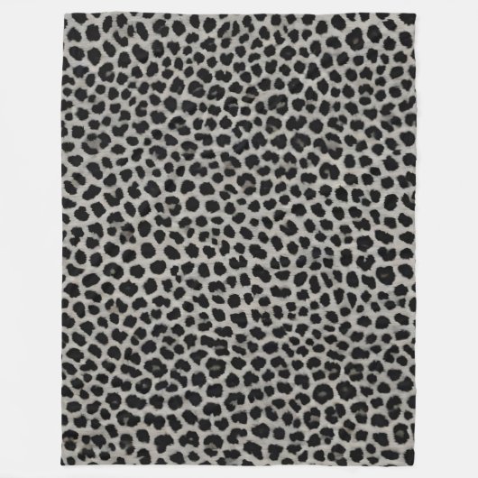 Elegante, moderne Luxus-Kollektion Weißer Leopard Fleecedecke (Vorderseite)