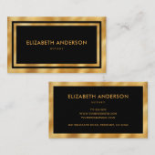 Elegante moderne Luxus Schwarz und Gold Notar Visitenkarte (Vorne/Hinten)