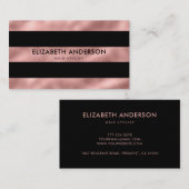 Elegante moderne Luxus Schwarz und Rose Gold gestr Visitenkarte (Vorne/Hinten)