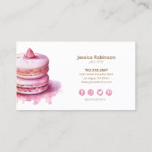 Elegante moderne Macaron Bäckerei Business Card Visitenkarte (Rückseite)