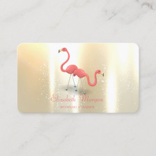 Elegante Moderne Mädchenhaft Lustige Flamingos Visitenkarte