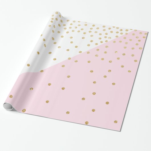 Elegante moderne mädchenhafte Imitate Gold Glitzer Geschenkpapier (Ungerollt)