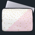 Elegante moderne mädchenhafte Imitate Gold Glitzer Laptopschutzhülle<br><div class="desc">Kick Kombination von rot rosa Farbblock und Imitate Gold Glitzer Konfetti.</div>