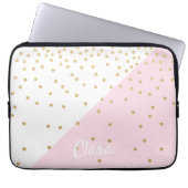 Elegante moderne mädchenhafte Imitate Gold Glitzer Laptopschutzhülle (Vorderseite)