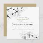 Elegante Moderne Magnolias Hochzeitsstimmung Verlo Einladung (Vorne/Hinten)