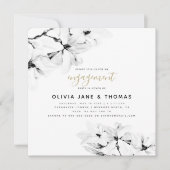 Elegante Moderne Magnolias Hochzeitsstimmung Verlo Einladung (Vorderseite)