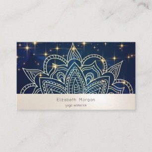 Elegante moderne Mandala-Sterne Navyblau Visitenkarte