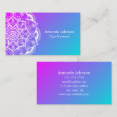 Elegante moderne Mandala Yoga Instruktorin Visitenkarte (Vorne/Hinten)