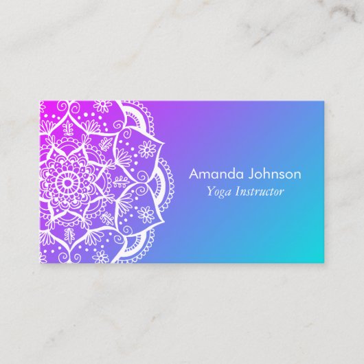 Elegante moderne Mandala Yoga Instruktorin Visitenkarte (Vorderseite)