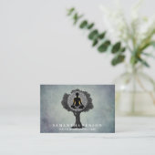 Elegante Moderne Mandala Yoga Pose Tree Logo Kunst Visitenkarte (Stehend Vorderseite)