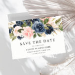 Elegante Moderne Marine & Blush Hochzeiten Save The Date<br><div class="desc">Elegante Moderne Marine & Blush All Seasons Wedding Save the Date Sehen Sie in unserem Shop für die passende Einladung,  UAWG und mehr</div>