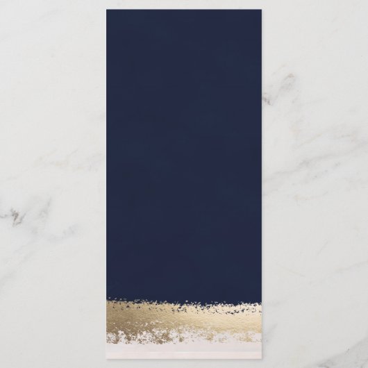 Elegante, moderne, Marine, Gold Foil Wedding Programm (Rückseite)