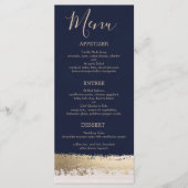 Elegante, moderne, Marine, Gold Foil Wedding Programm (Vorderseite)