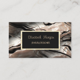 Elegante moderne Marmor-, Goldrahmen-Schmuckdesign Visitenkarte