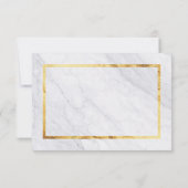 Elegante moderne Marmor- und Gold-RSVP-Karten RSVP Karte (Rückseite)