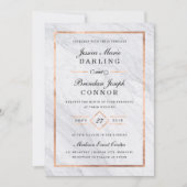 Elegante Moderne Marmor- und Rose-Gold-Hochzeit Einladung (Vorderseite)