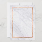 Elegante Moderne Marmor- und Rose-Gold-Hochzeit Einladung (Rückseite)