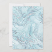 Elegante Moderne Marmorblauer Silberhochzeit Einladung (Rückseite)