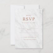 Elegante moderne Marmorkarte Rose Gold Wedding RSV Einladung (Vorderseite)