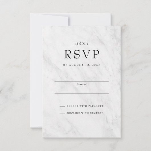 Elegante moderne Marmorkarten trendy Wedding RSVP Einladung (Vorderseite)
