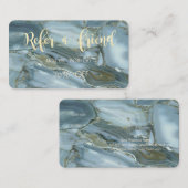 Elegante, moderne Marmortextur-Referenzkarte Empfehlungskarte (Vorne/Hinten)