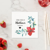 Elegante moderne maßgeschneiderte Blumenhochzeit Serviette (Beispiel)