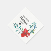 Elegante moderne maßgeschneiderte Blumenhochzeit Serviette (Ecke)