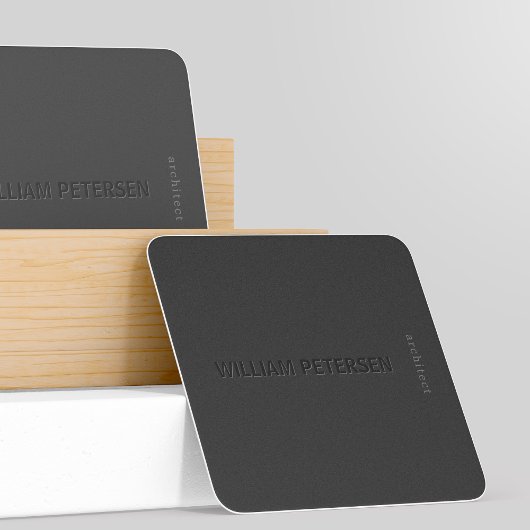 Elegante moderne matte schwarz-grau beruflich quadratische visitenkarte