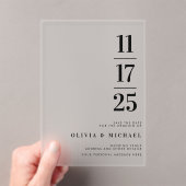 Elegante Moderne Mattierte Hochzeit Acryleinladungen (Insitu (Handheld))