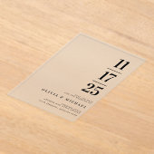 Elegante Moderne Mattierte Hochzeit Acryleinladungen (Ablage )