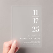 Elegante Moderne Mattierte Hochzeit Acryleinladungen (Insitu (Handheld))