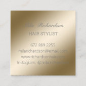 Elegante, moderne Metallgold-Visitenkarte Quadratische Visitenkarte (Rückseite)