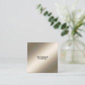 Elegante, moderne Metallgold-Visitenkarte Quadratische Visitenkarte (Stehend Vorderseite)