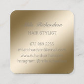 Elegante, moderne Metallgold-Visitenkarte Quadratische Visitenkarte (Rückseite)